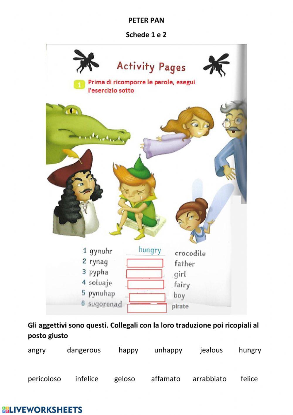 Scheda su Peter Pan worksheet | Live Worksheets