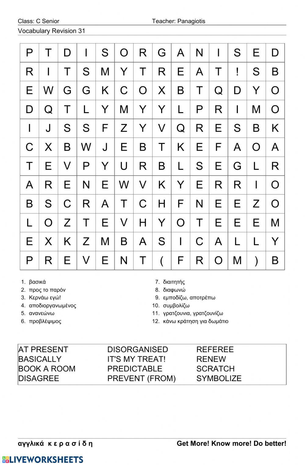 Csenior Wordsearch 31