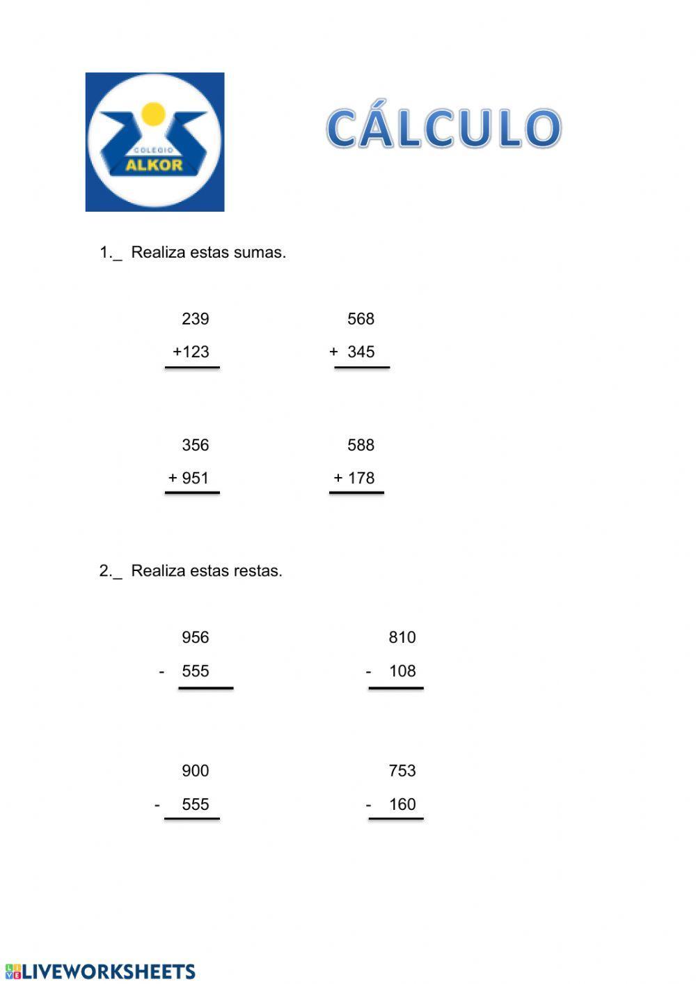 Cálculo 2º Primaria