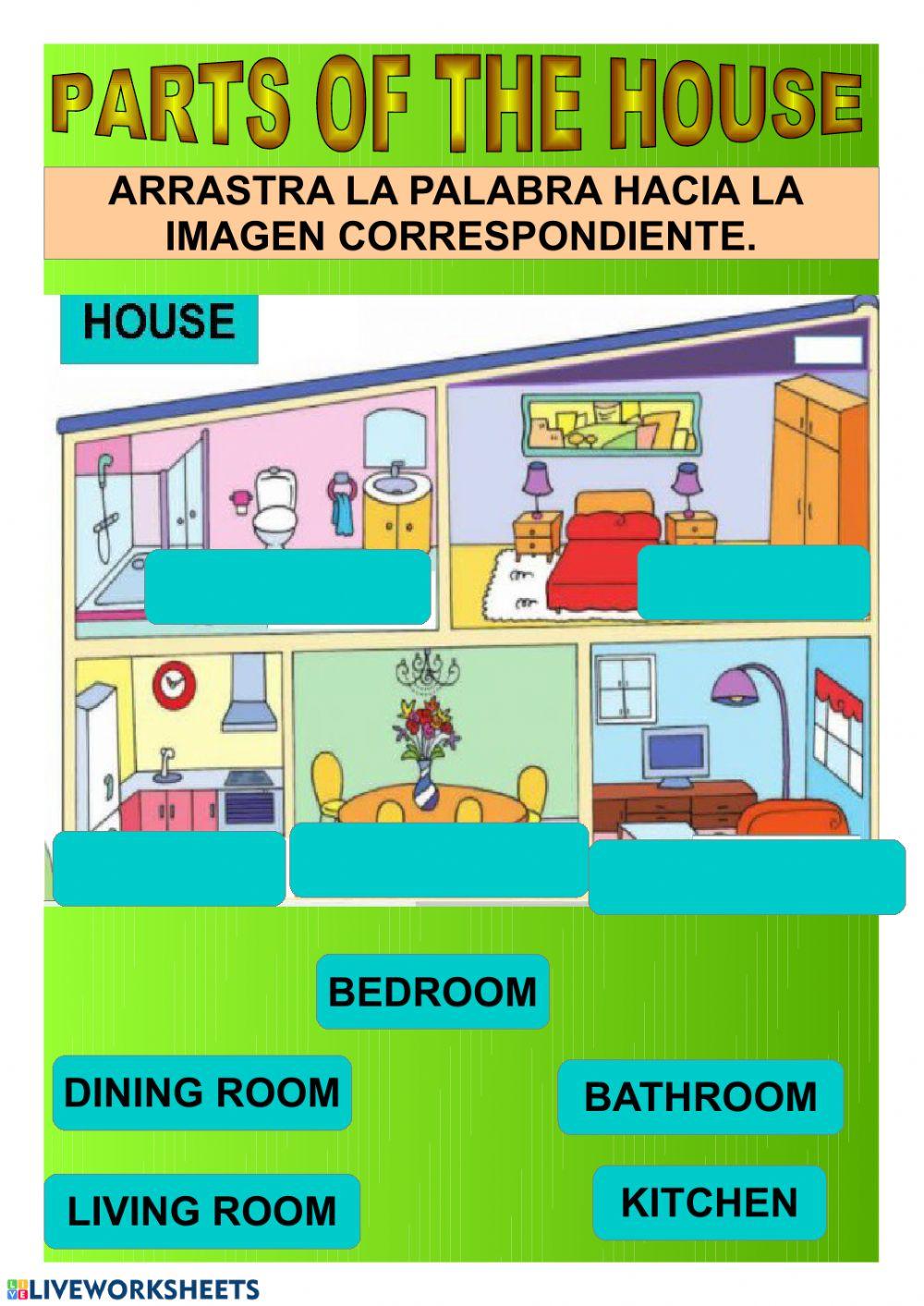 Parts of the house free online exercise Live Worksheets