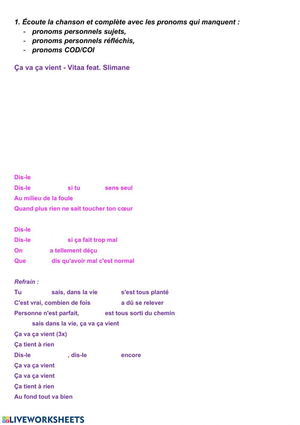 Chanson - Ça va ça vient (Vitaa feat. Slimane)