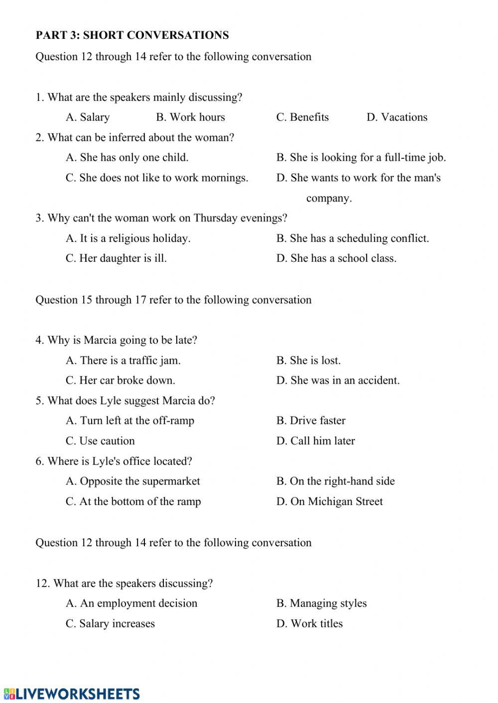 TOEIC listening - half full