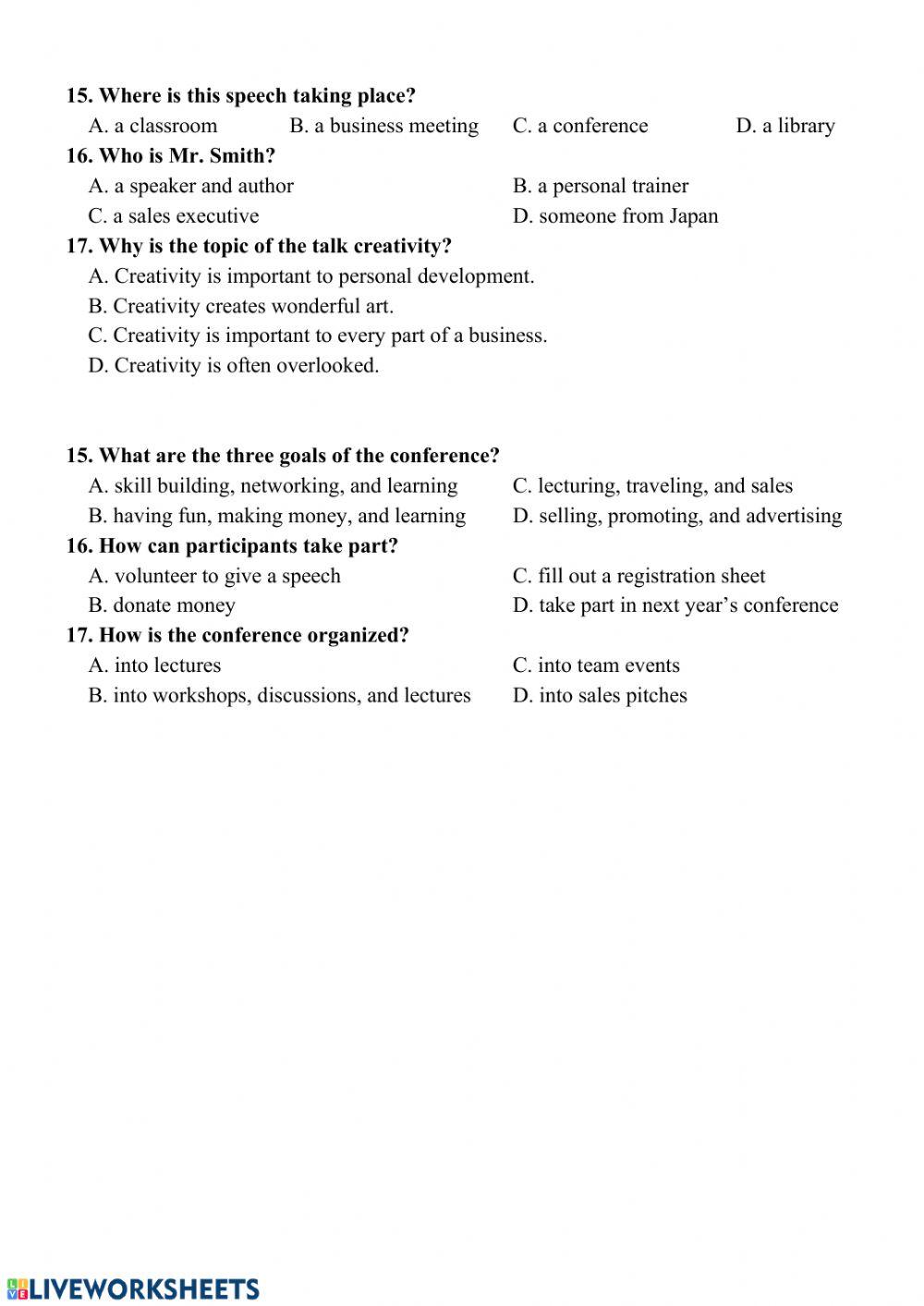 TOEIC listening - half full
