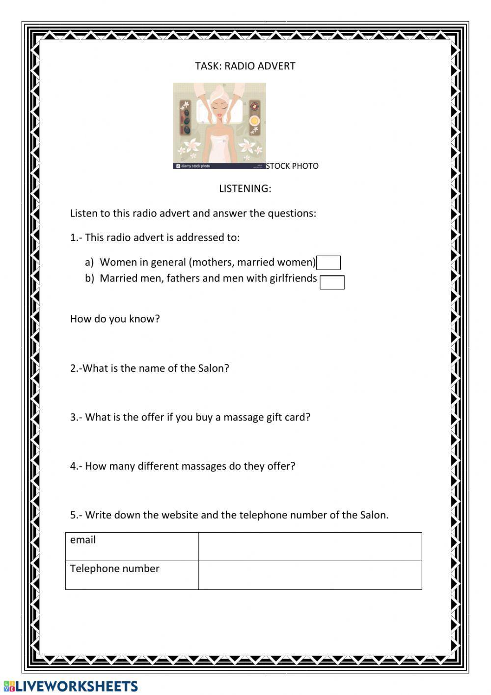 Listening Beauty salon advert