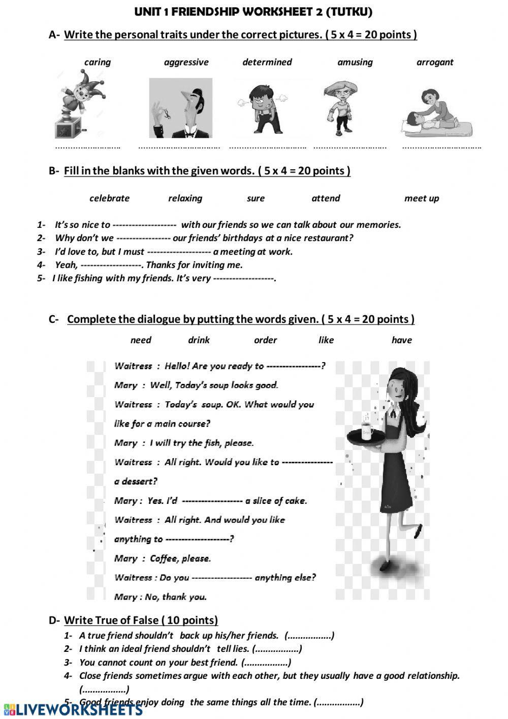 8.sınıf 1.ünite worksheets1