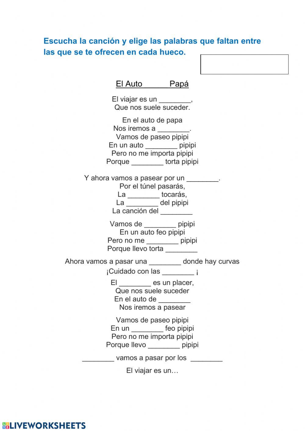 Canción: El auto de papa