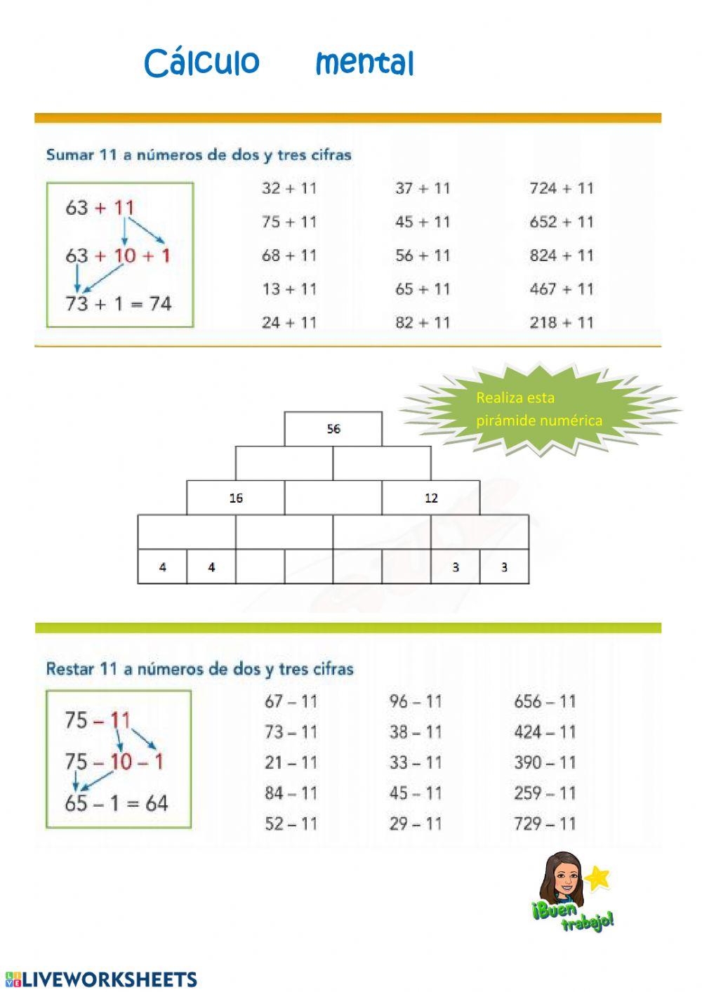 calculo mas menos 11