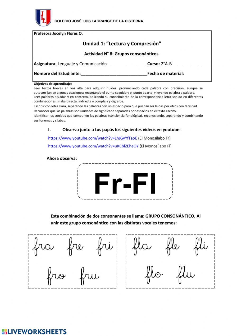 Guía N°8 Lenguaje y Comunicación