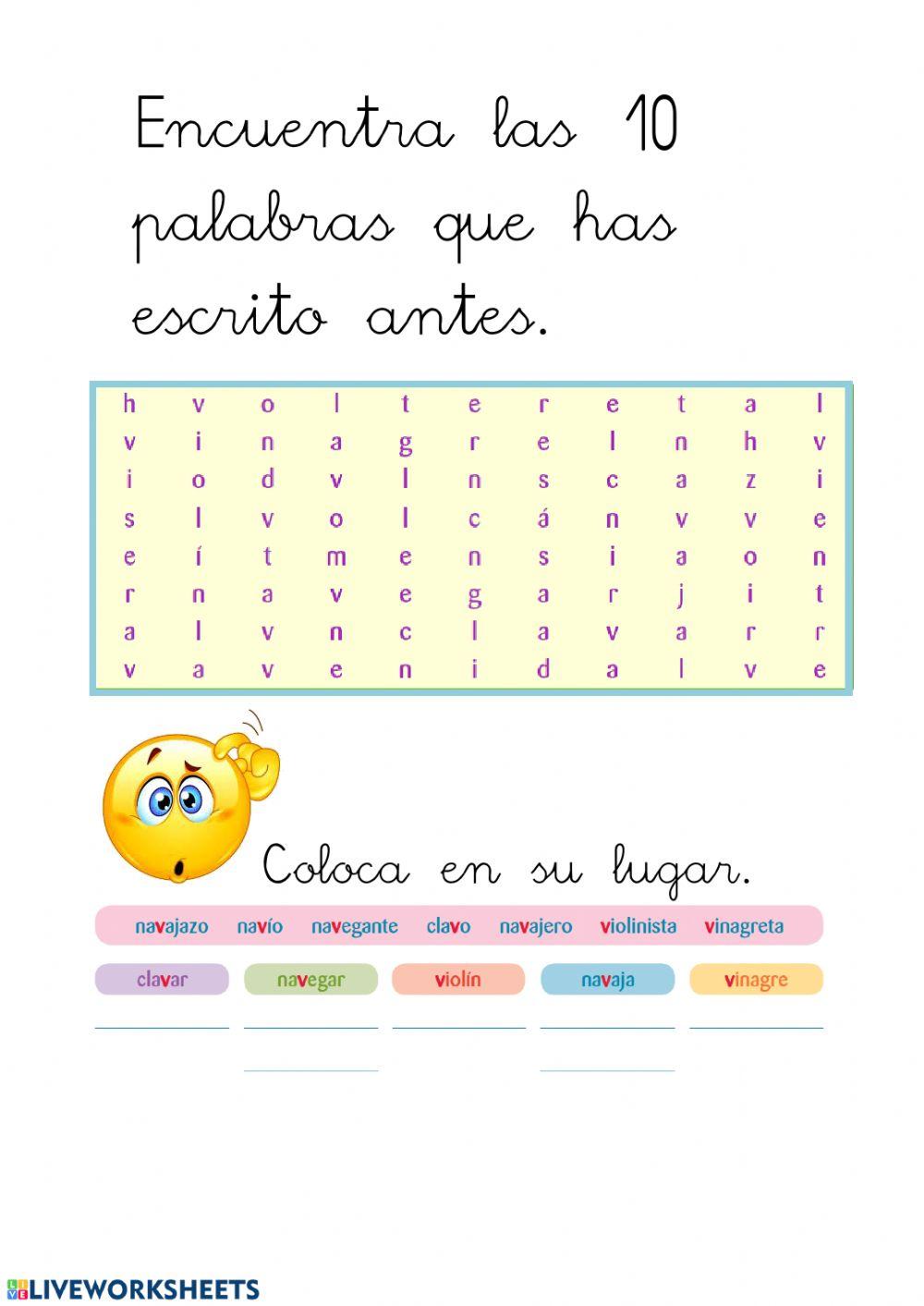 Ortografía - palabras con V