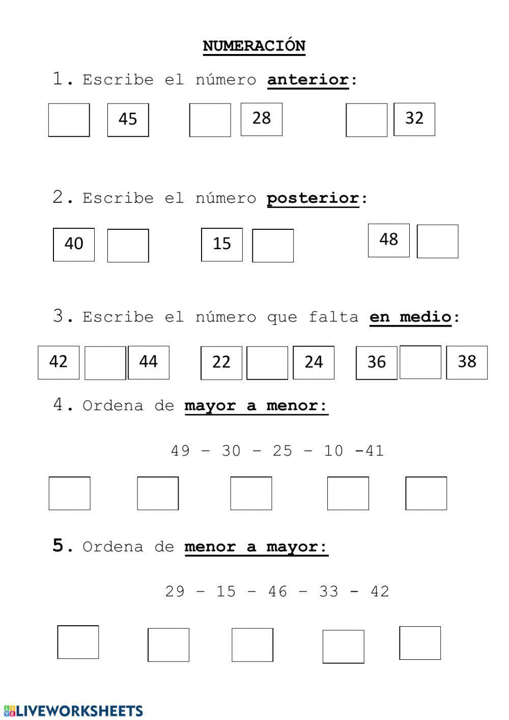 Números hasta el 49