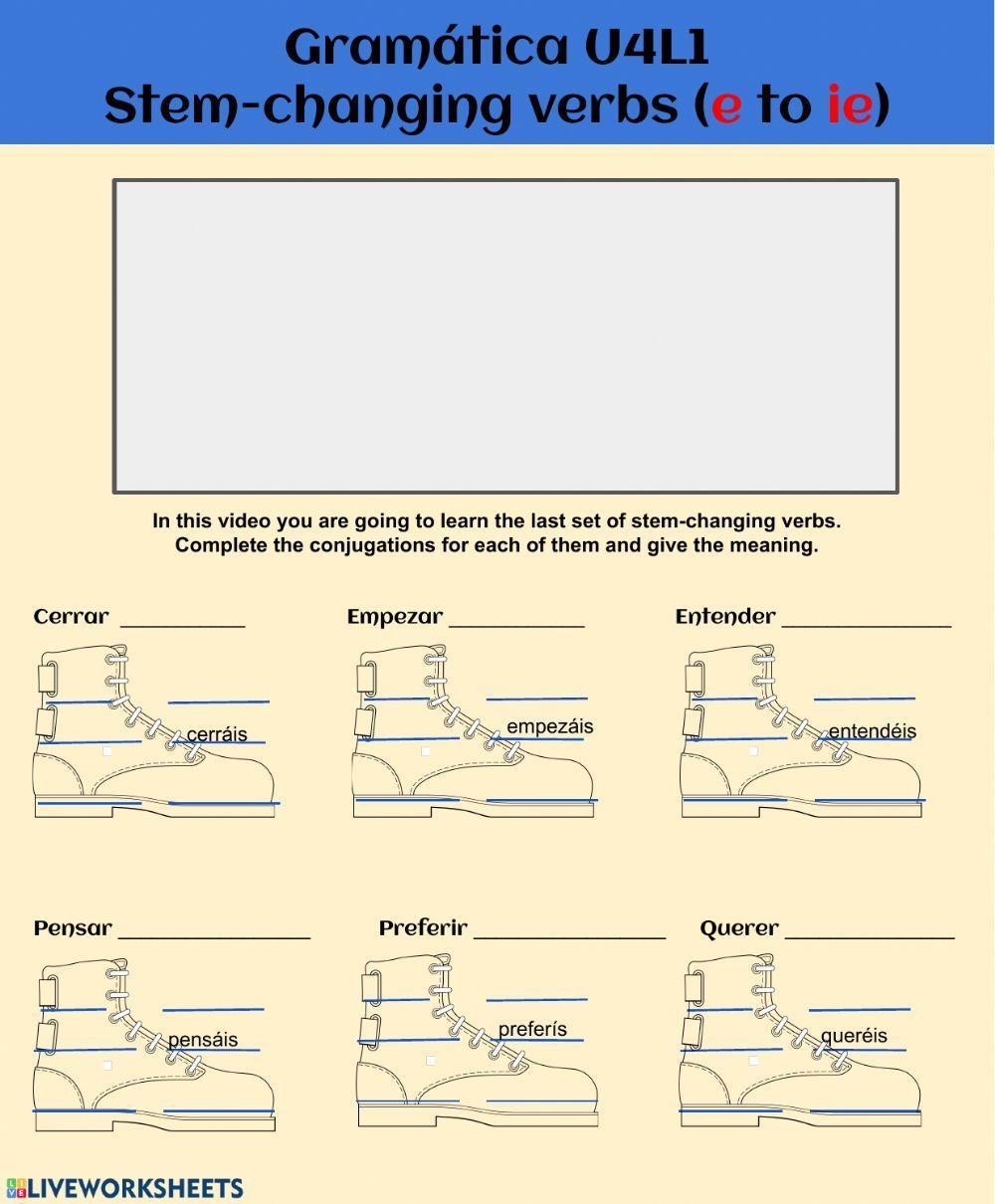 Gramatica stem-changing verbs e to ie 