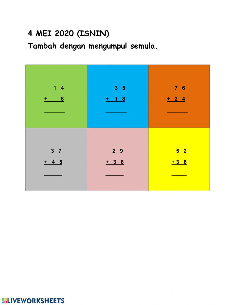 Tambah dengan mengumpul semula Tambah dengan mengumpul semula