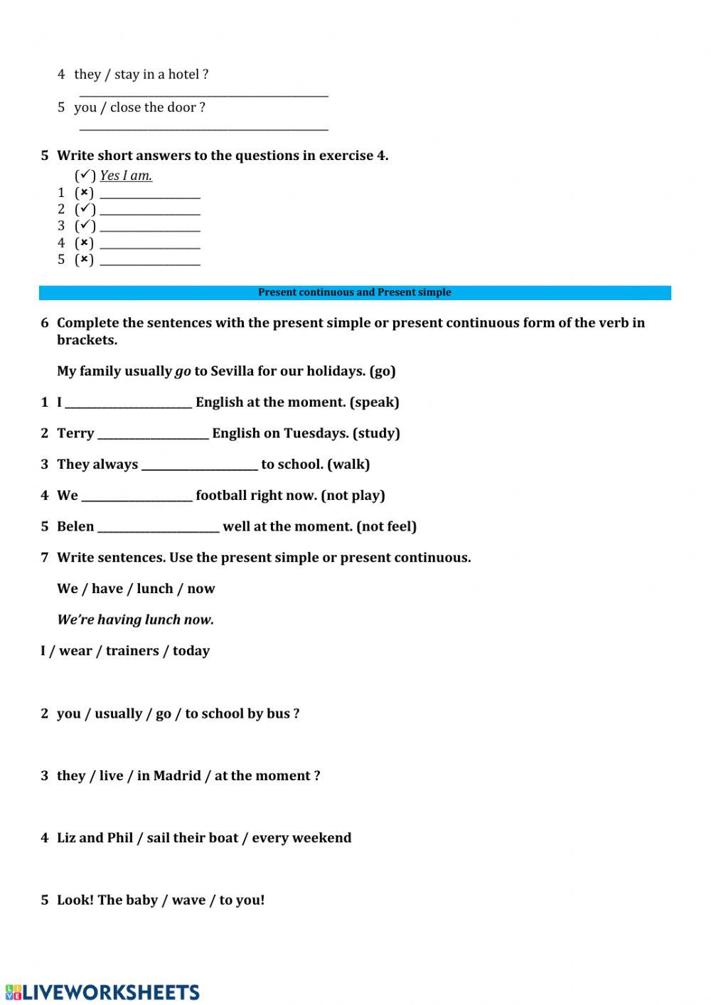 Present simple-Present continuous