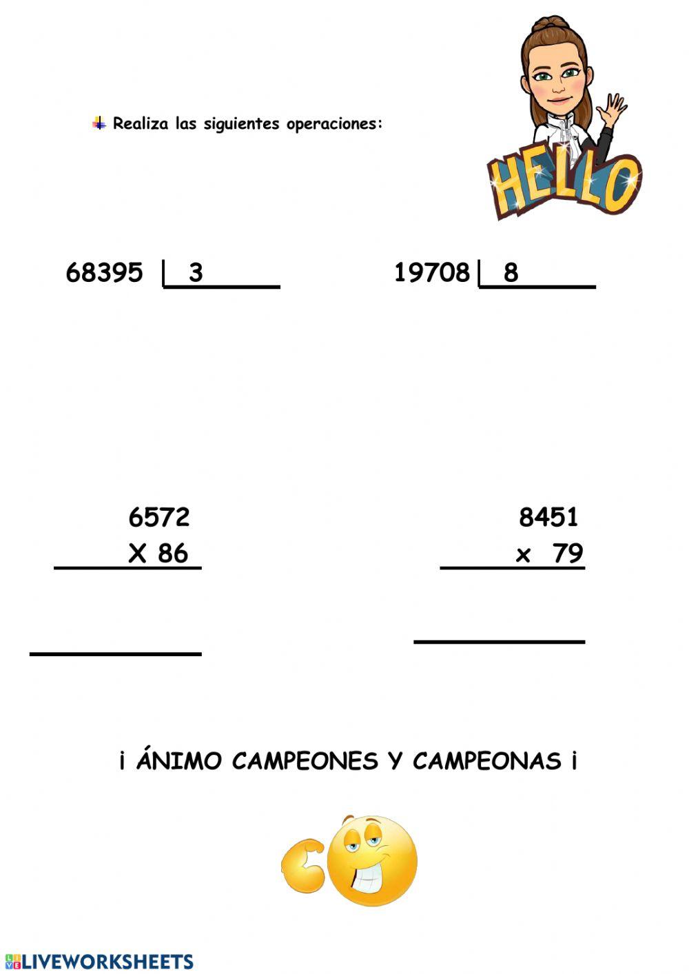 Divisiones y multiplicaciones