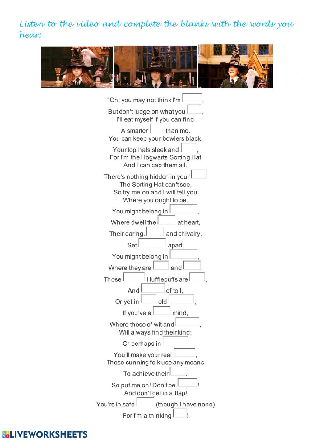 The Sorting Hat's Song
