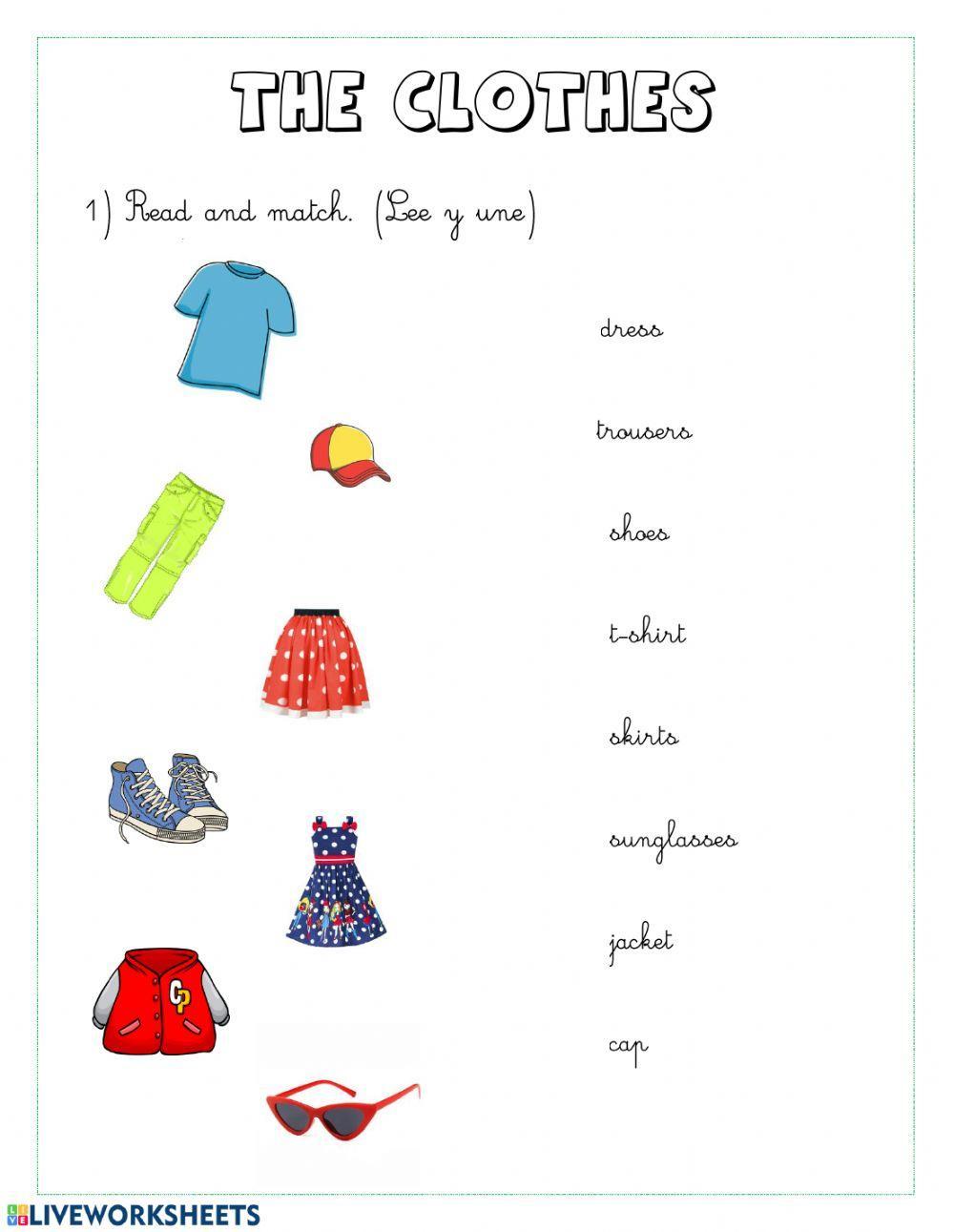 CLOTHES online exercise for primaria