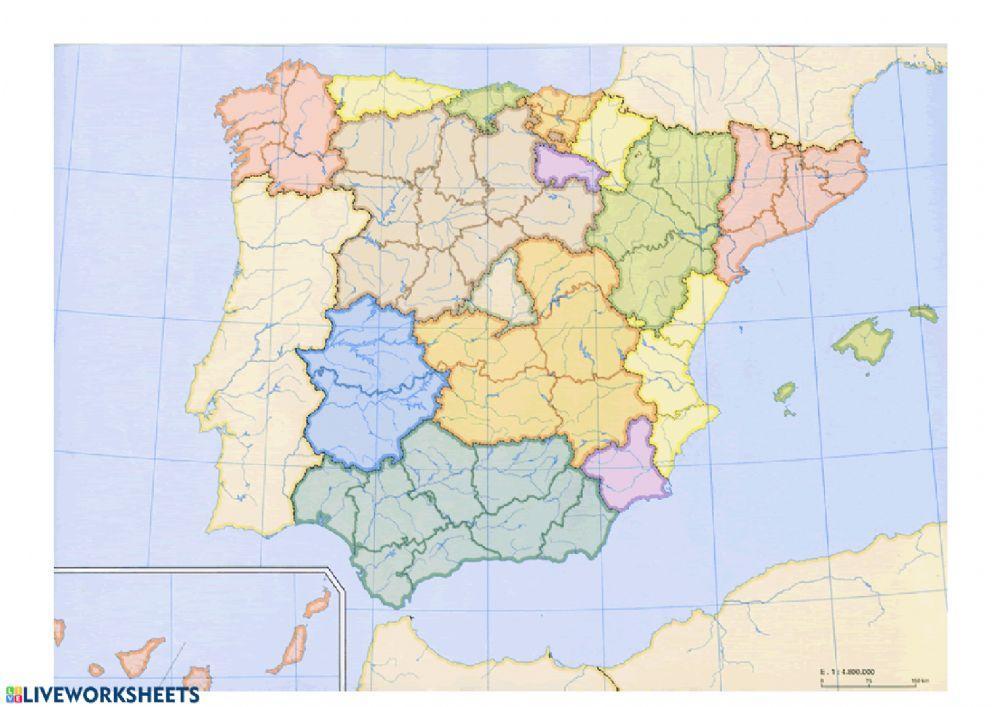 Mapa político España Comunidades Autónomas
