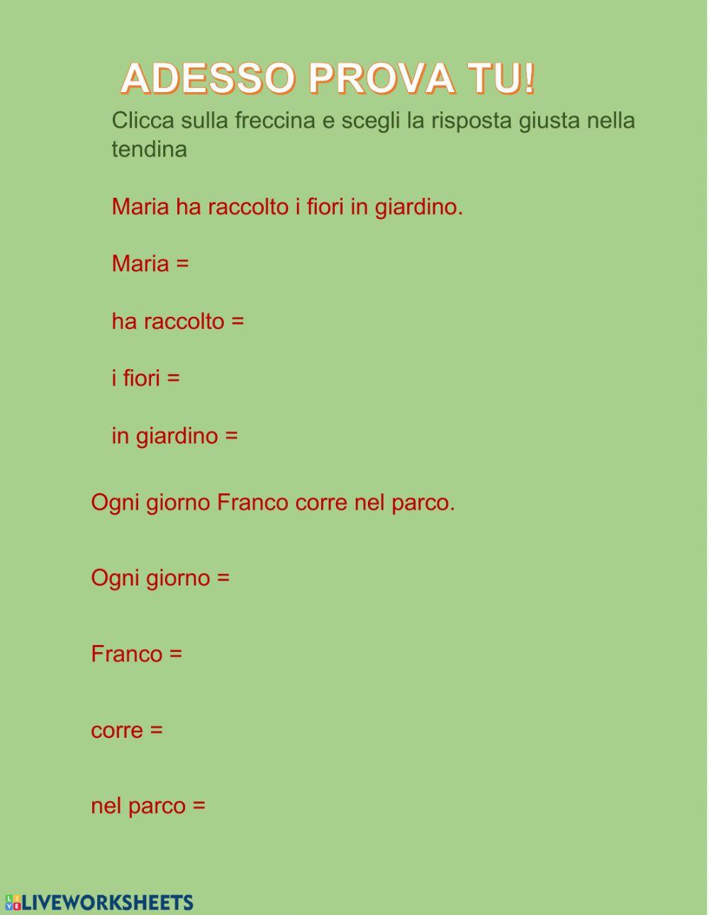 Analisi logica della frase