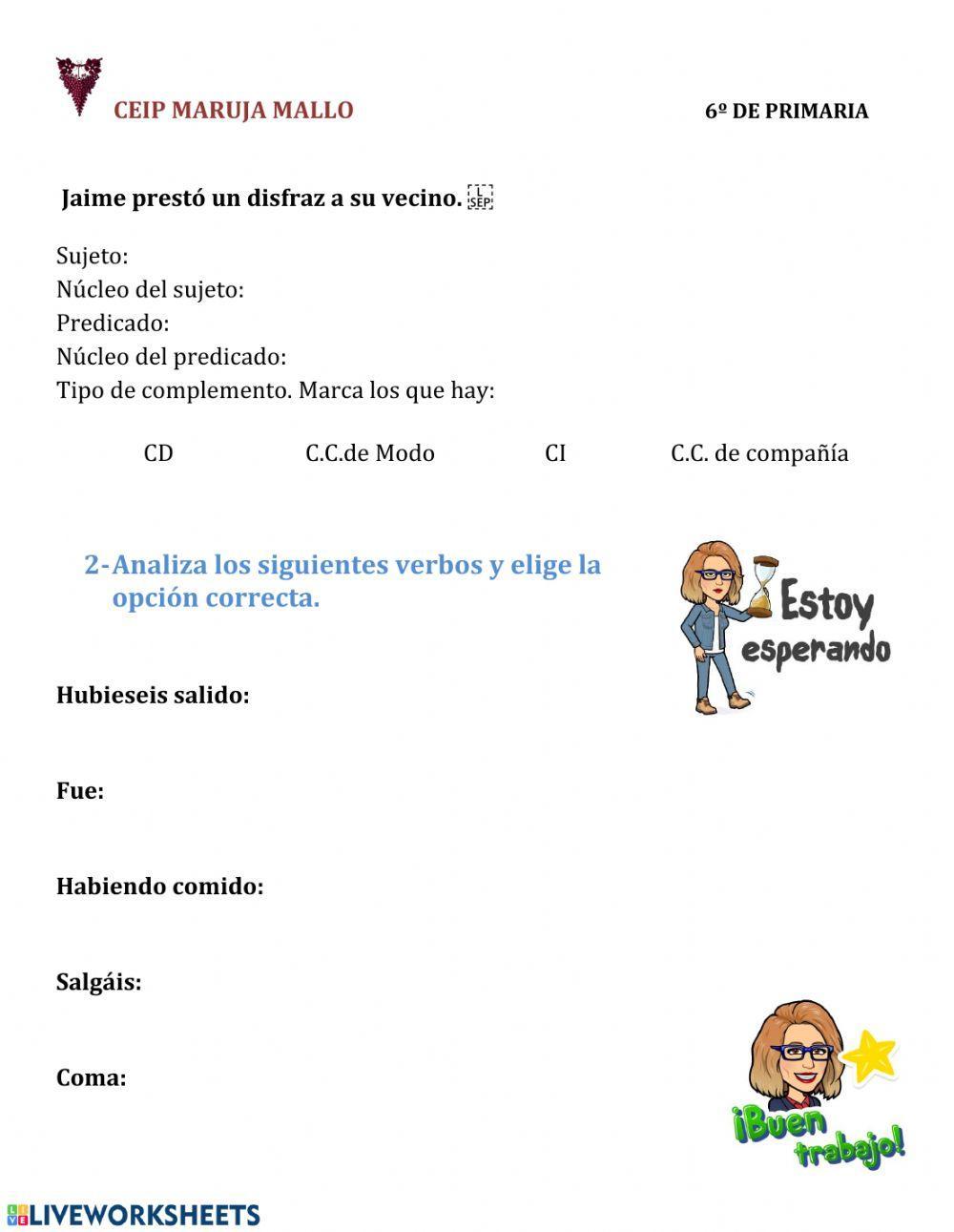 Análisis sintáctico y verbos