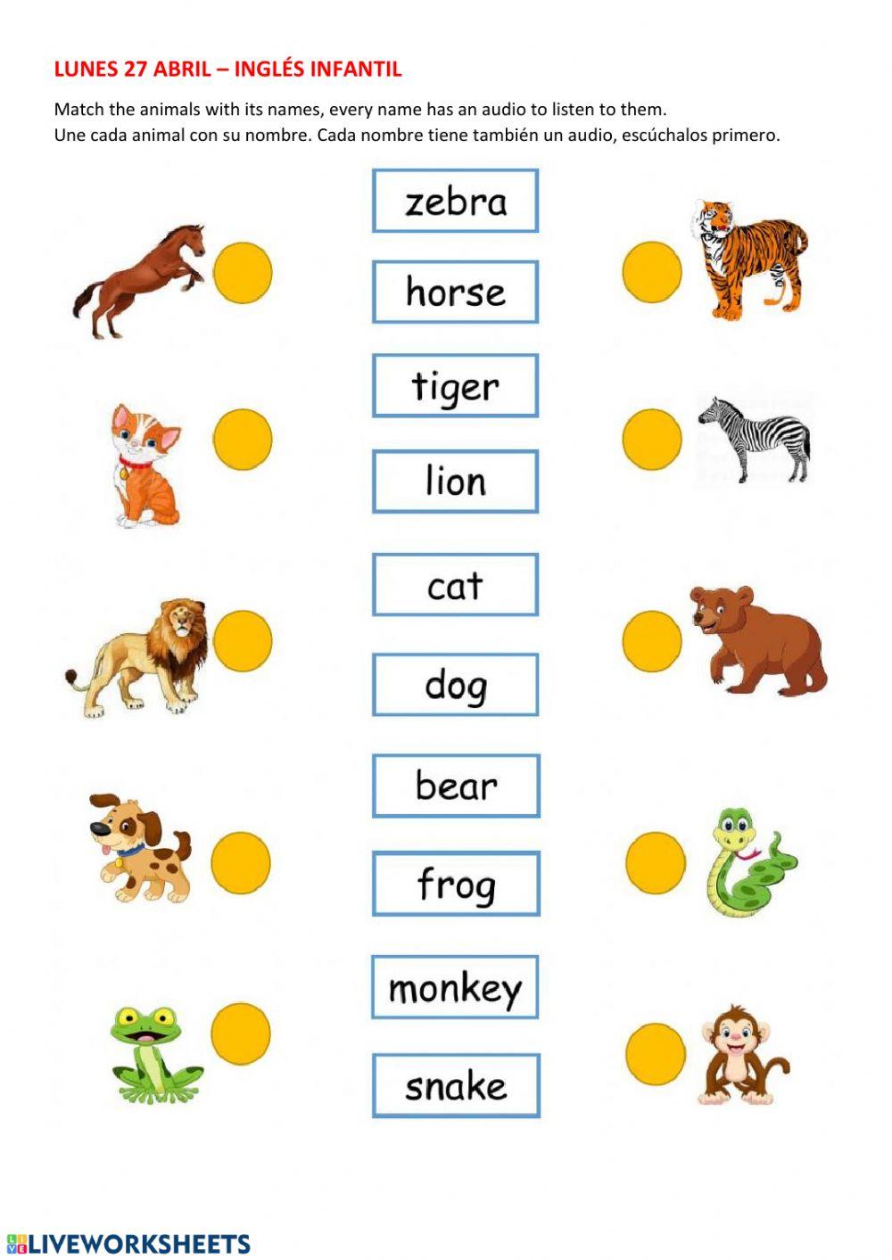 Martes 28 ABRIL INFANTIL INGLES