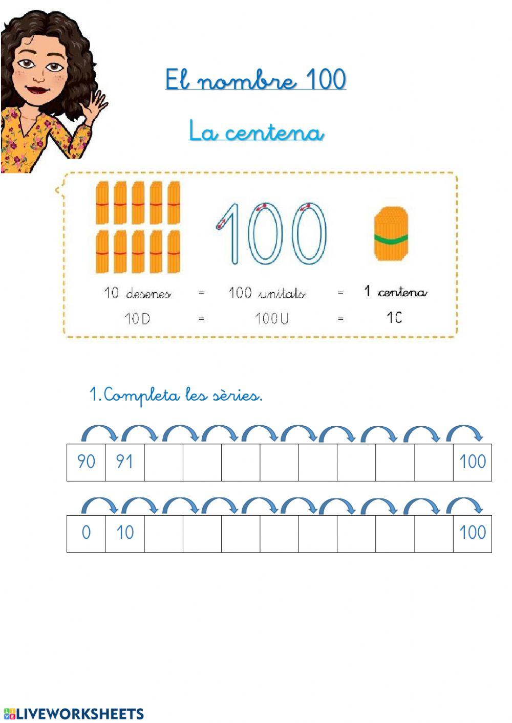 El nombre 100. La centena
