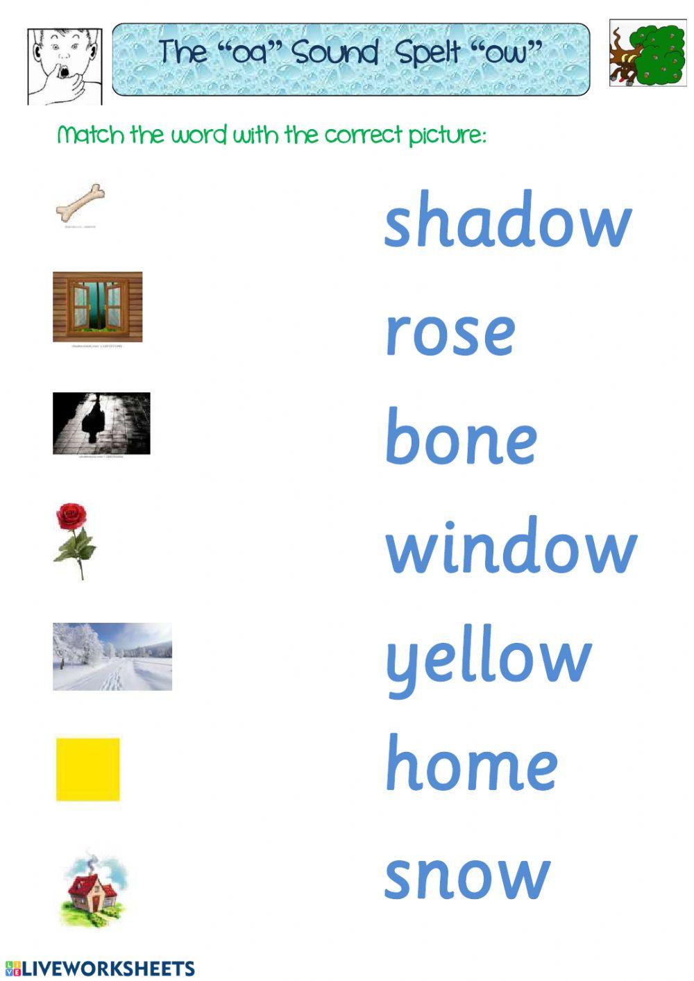 The -oa- Sound Spelt -ow-