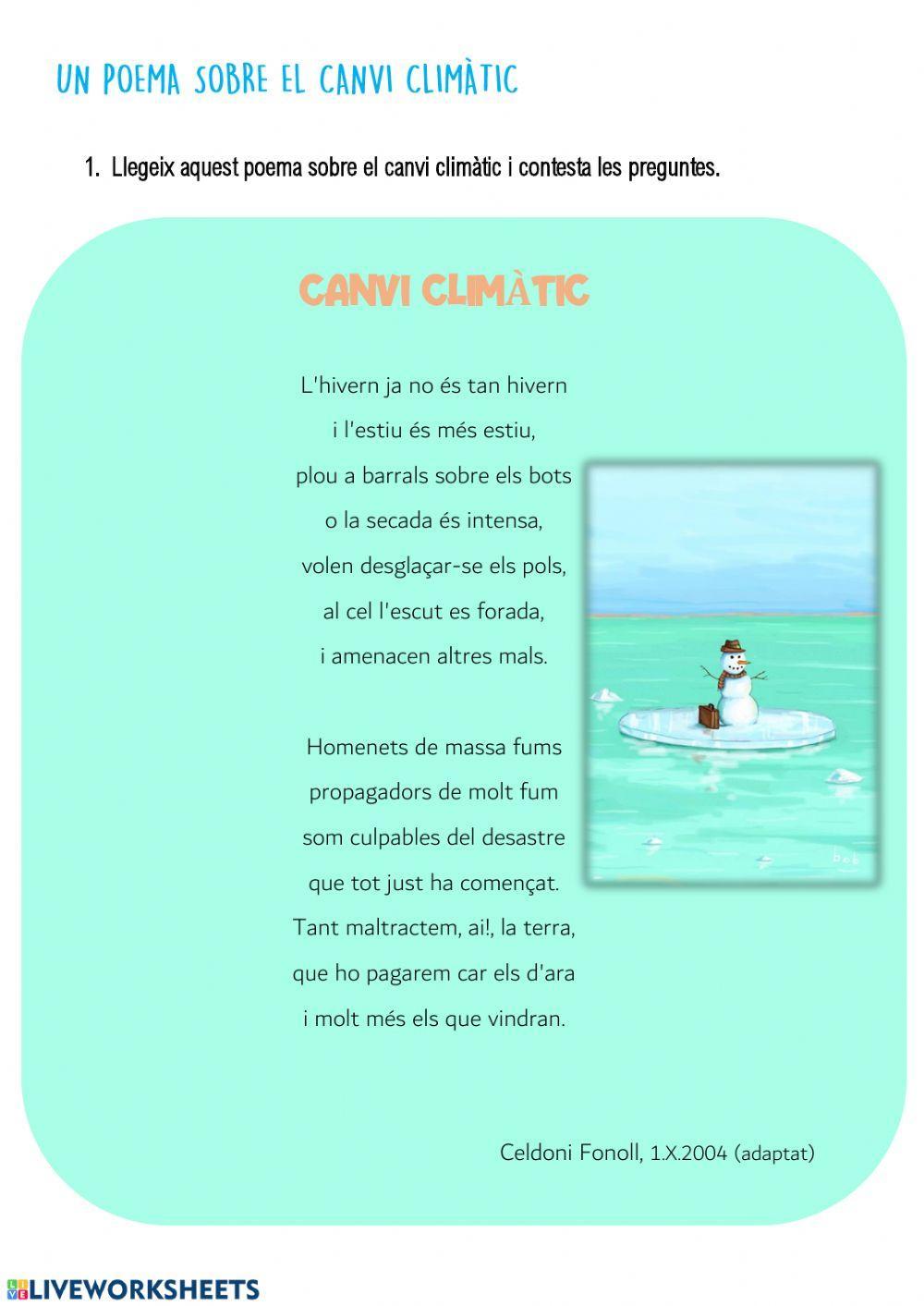 Un poema sobre el canvi climàtic