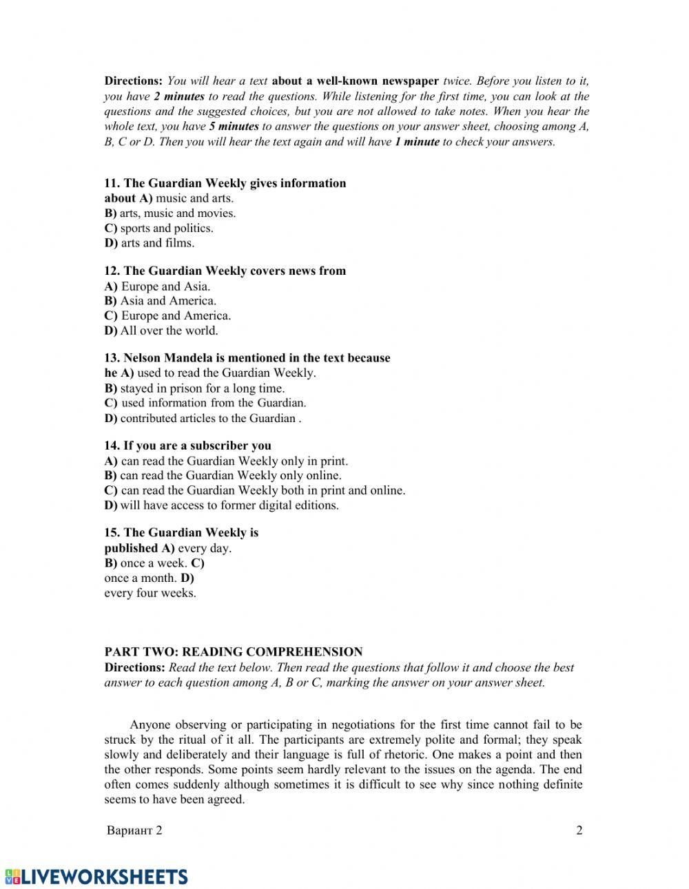 State exam pactice test 11