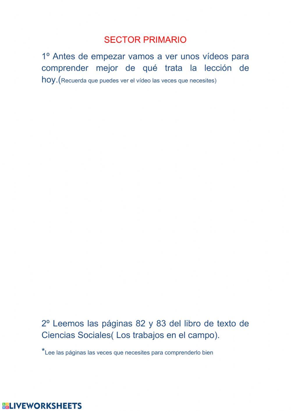 Sector Primario (Agricultura y ganadería)
