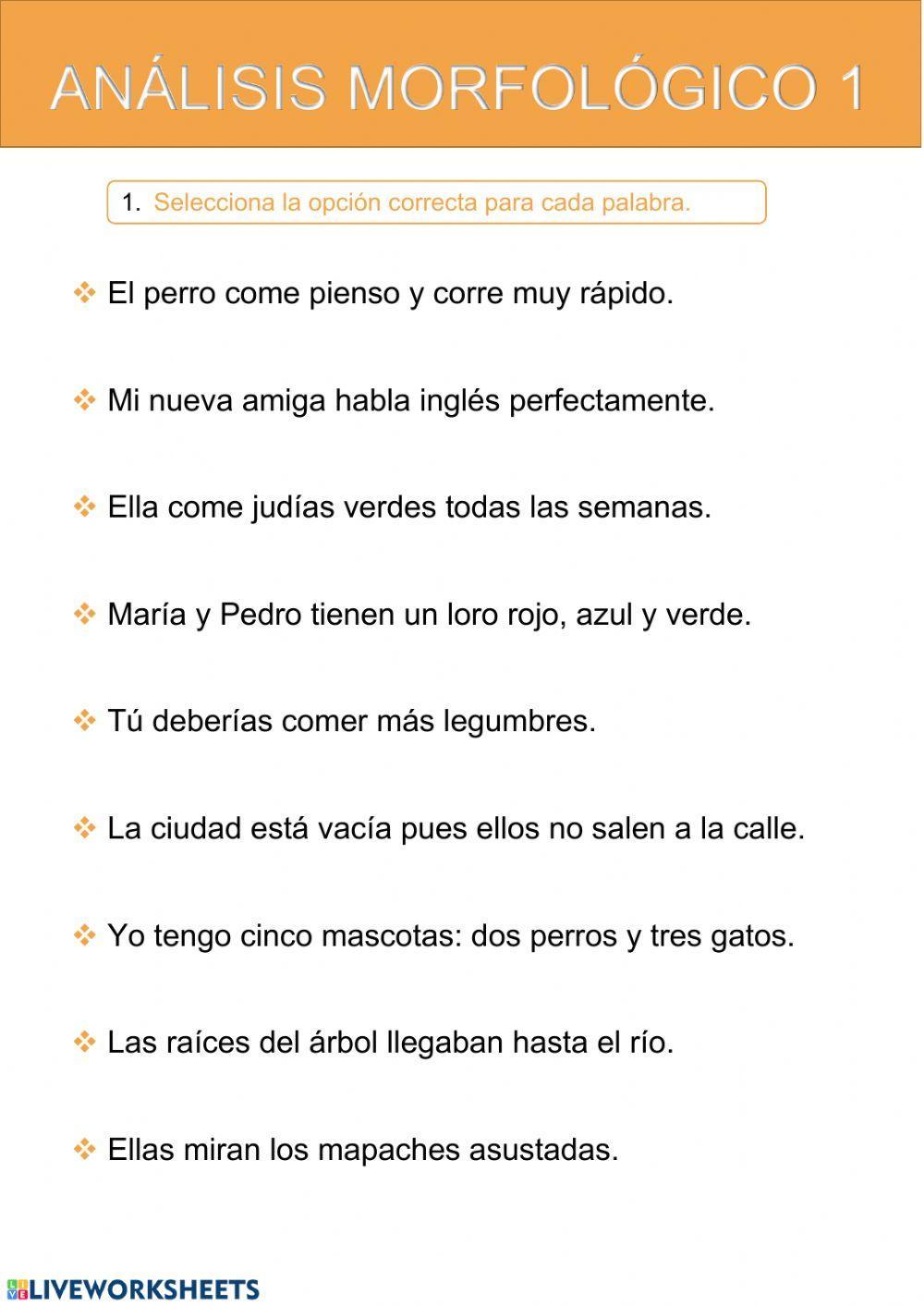 Análisis morfológico 1