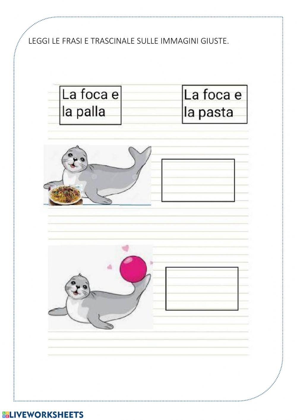 Leggi le parole e trascina