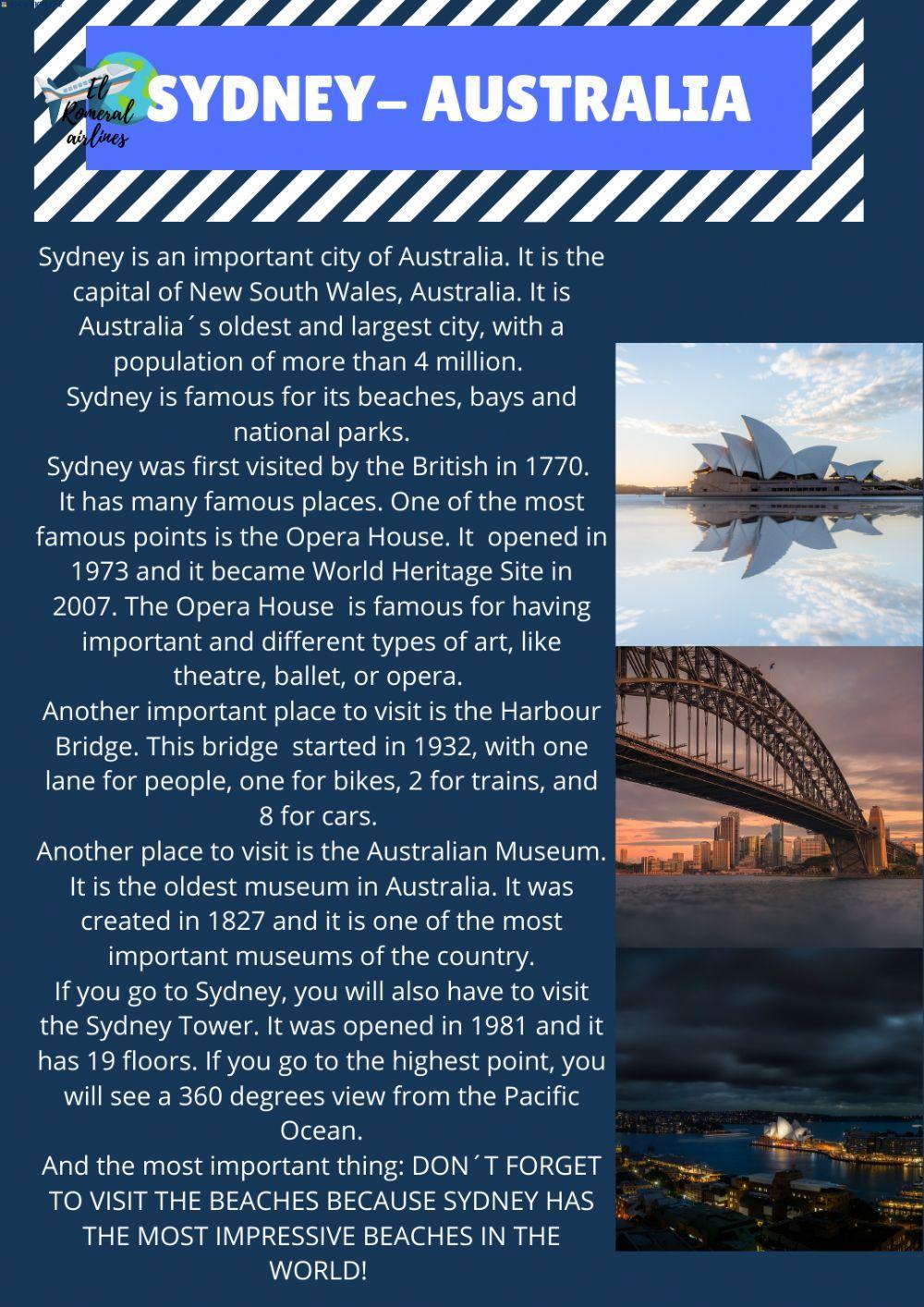 Sydney-Australia timeline