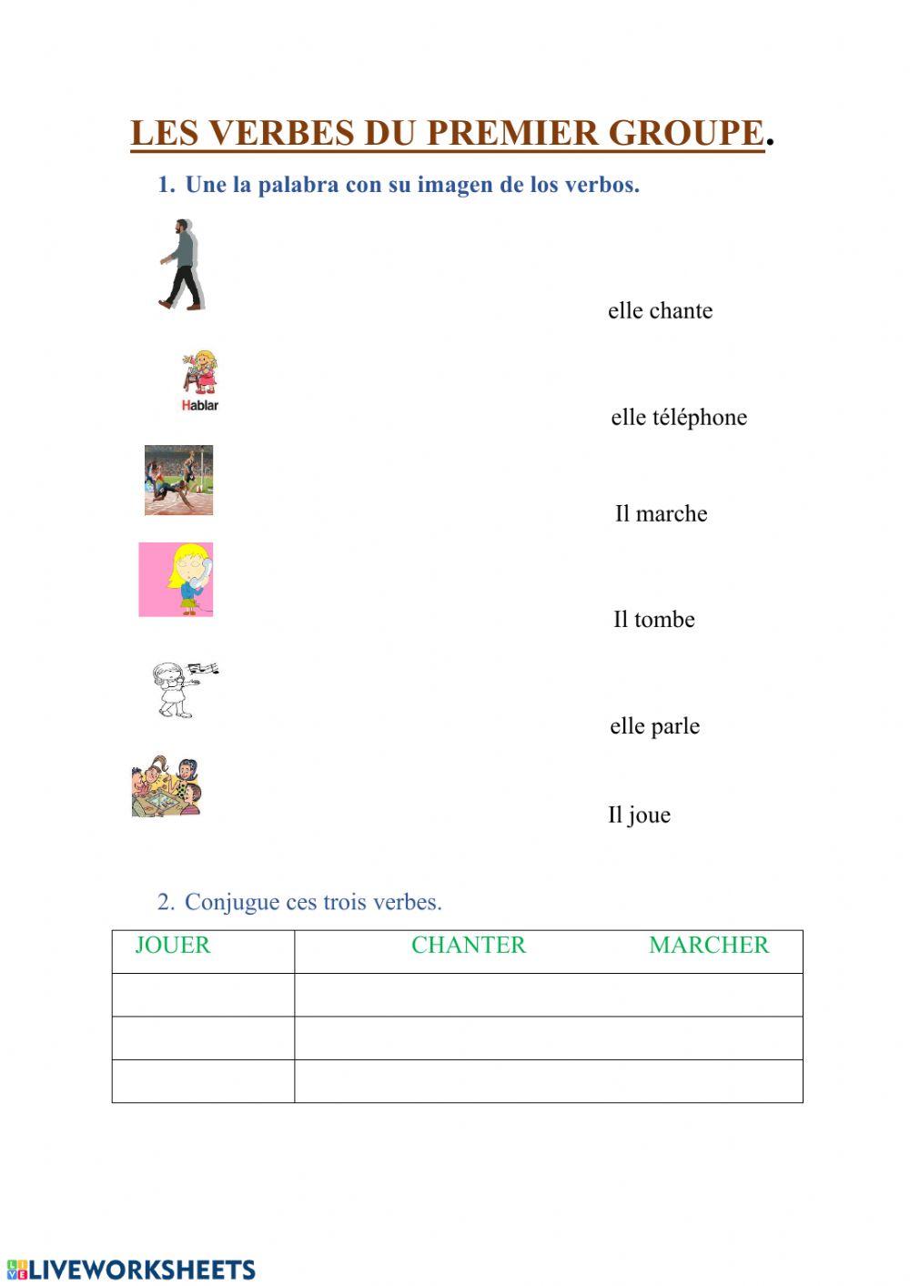 Les verbes du premier groupe