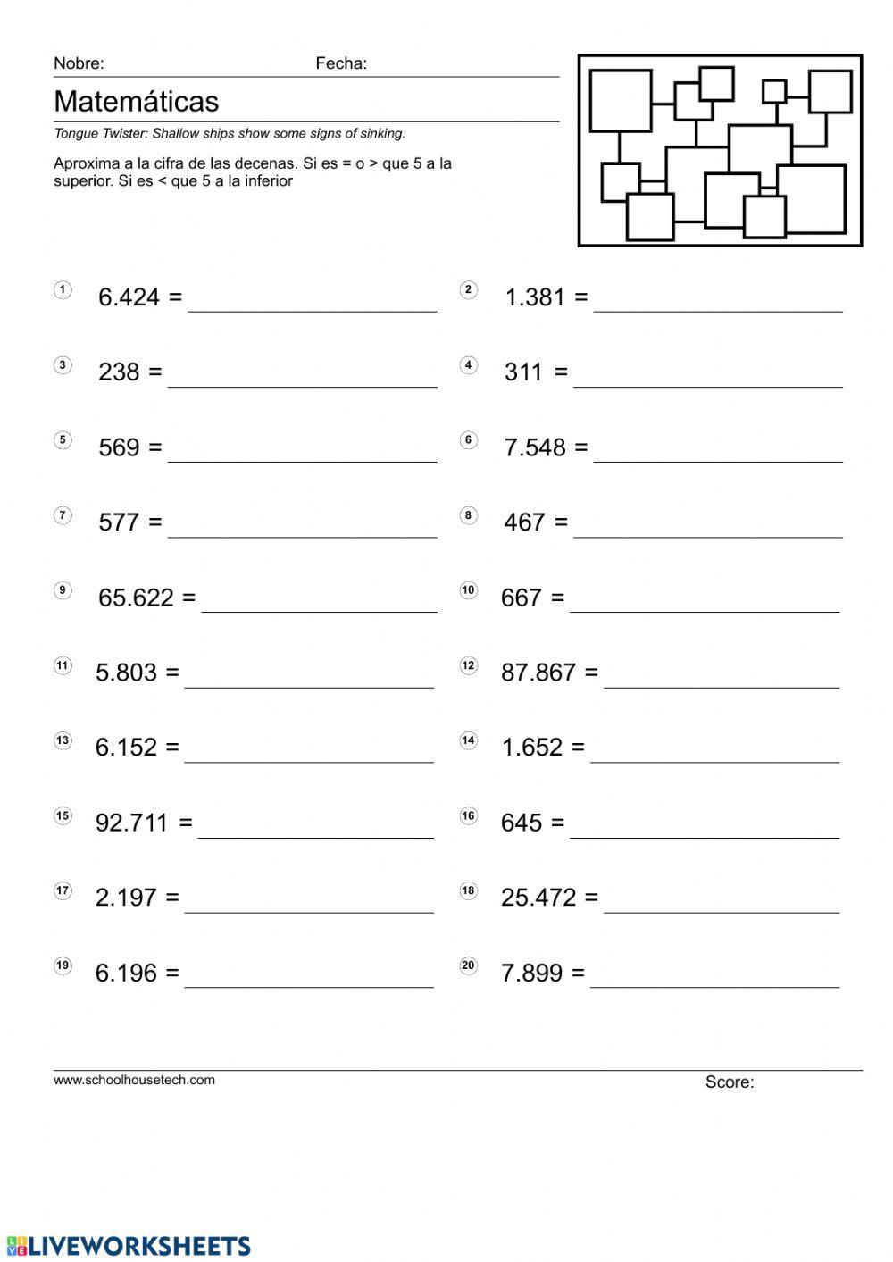 Aproximación a las decenas