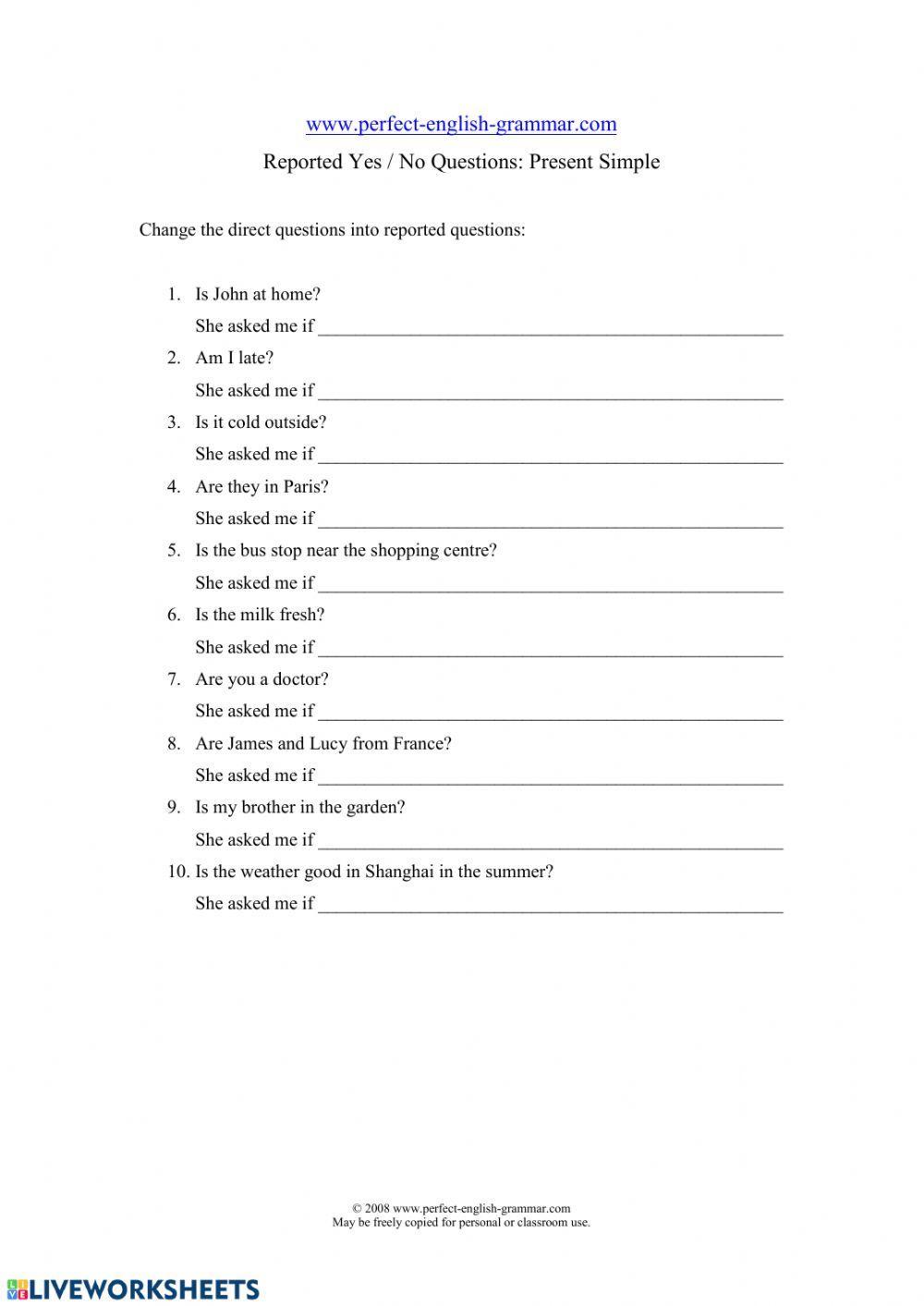 Reported yes-no questions