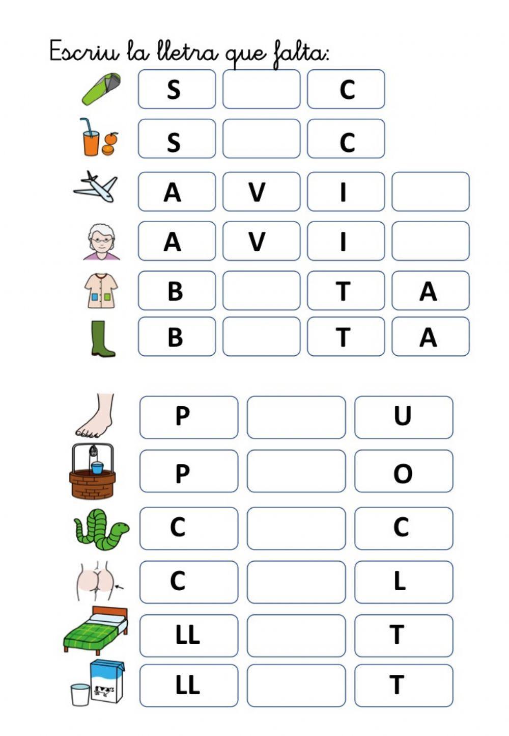 Completar les vocals