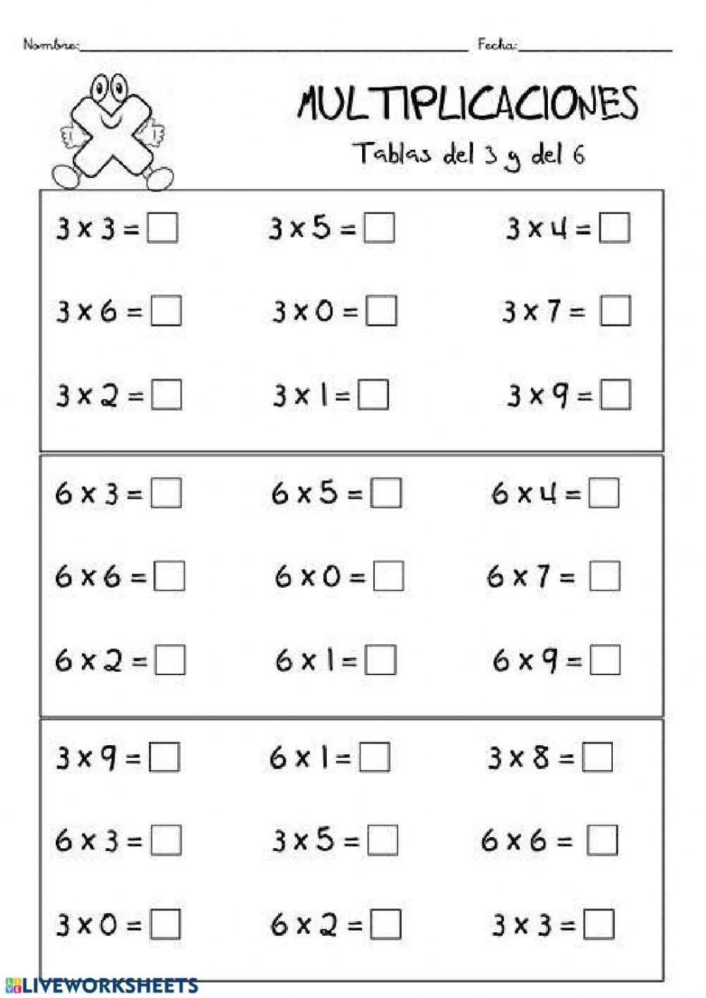 Tablas 3 y 6