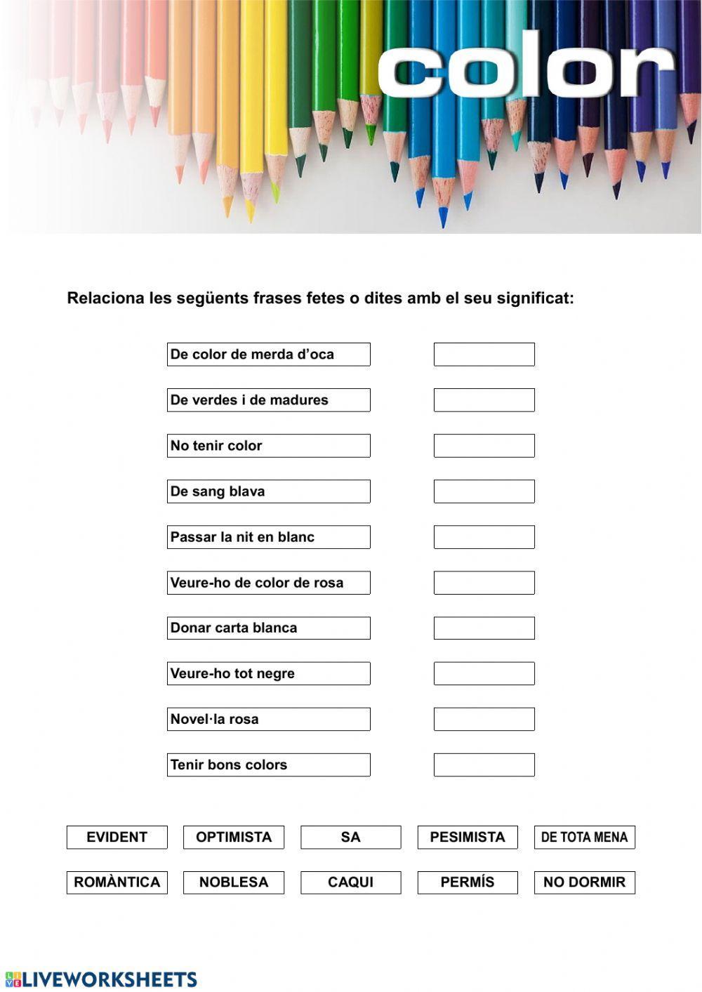 Frases fetes relacionades amb el color