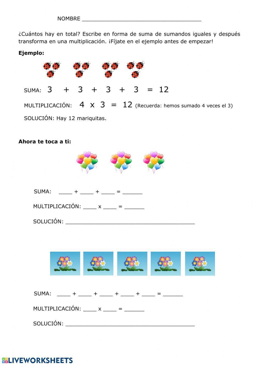 TRANSFORMAR SUMAS EN MULTIPLICACIONES