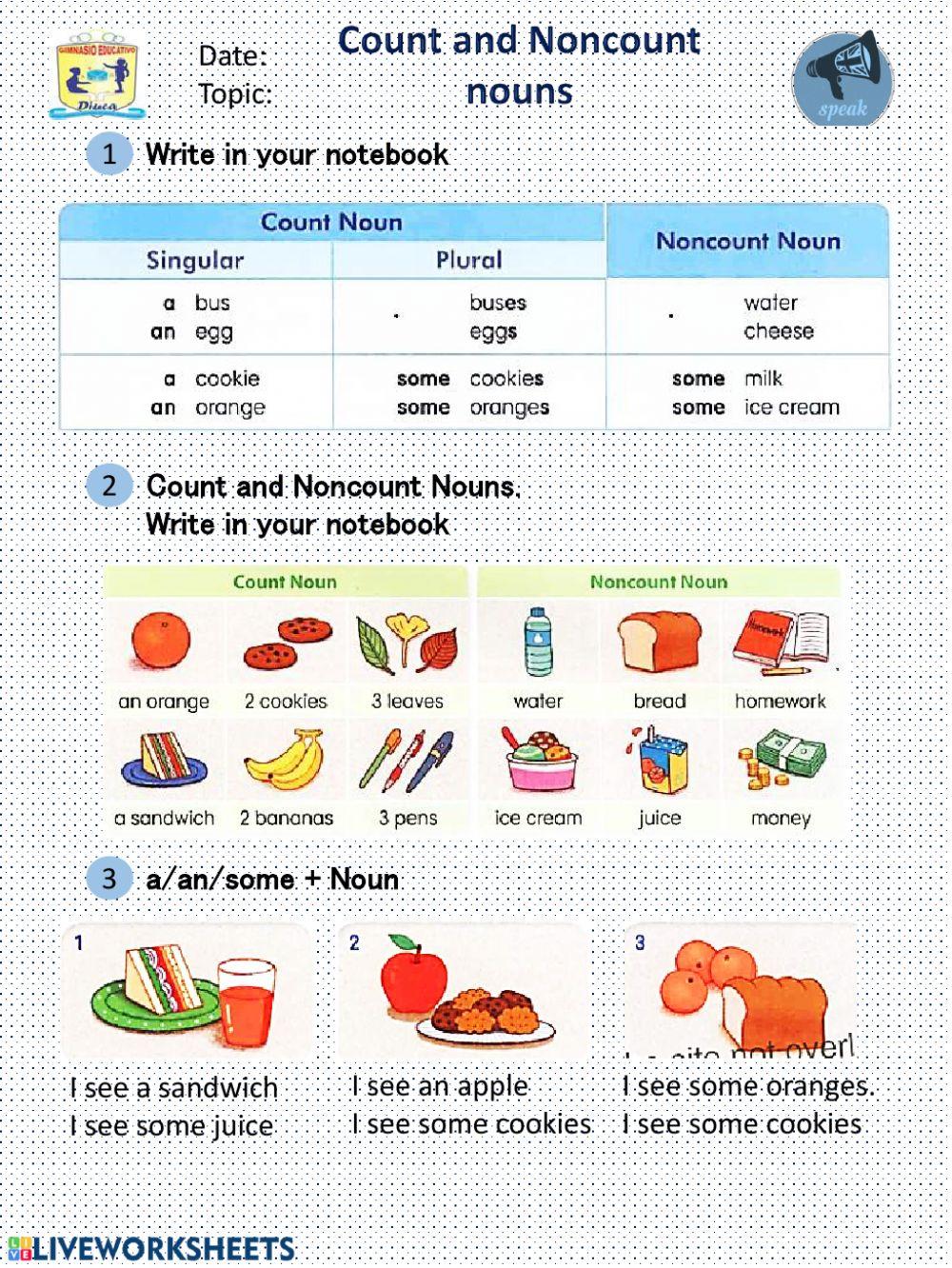 Count and noncount nouns