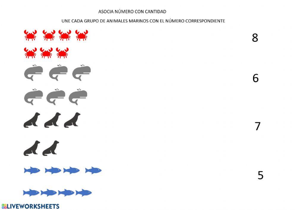 Asocia número con cantidad