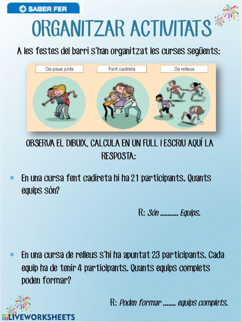 Organitzar activitats