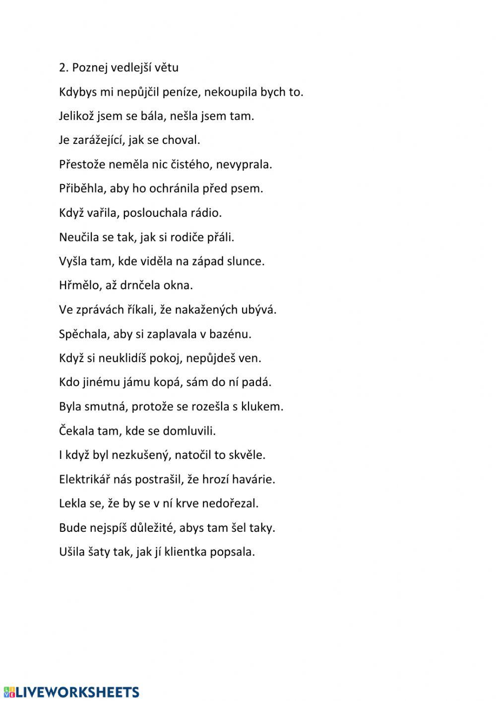 Převádění větných členů 2