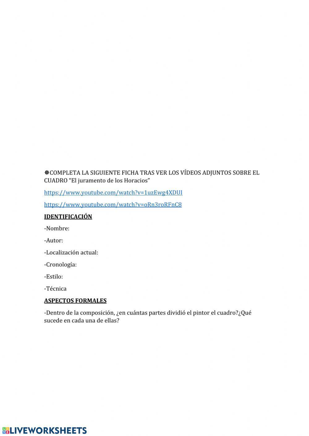 Análisis del cuadro -El juramento de los Horacios-