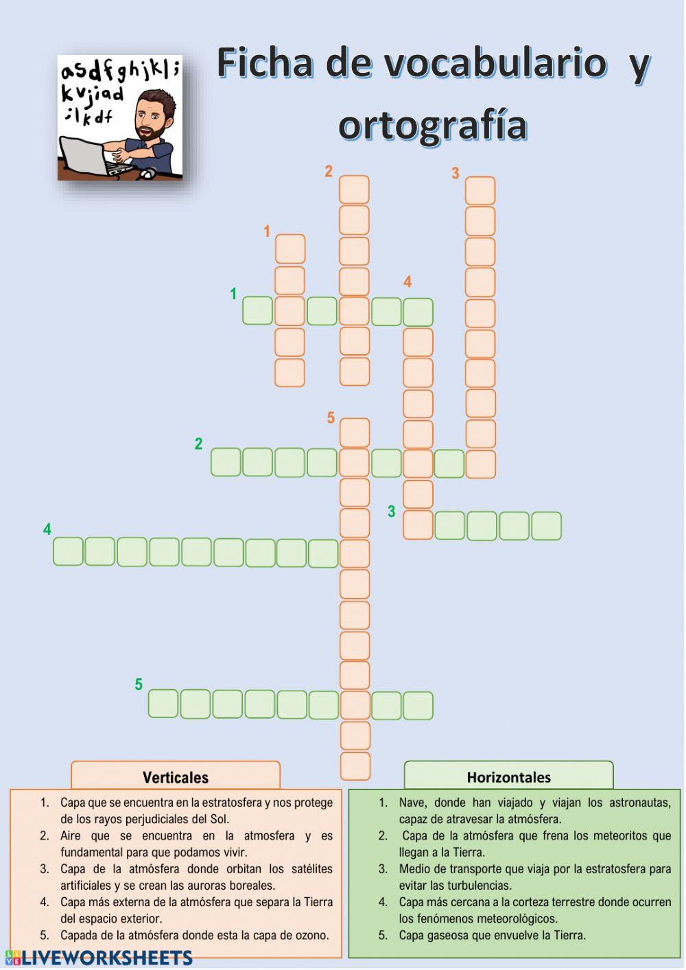 Vocabulario atmósfera y ortografía