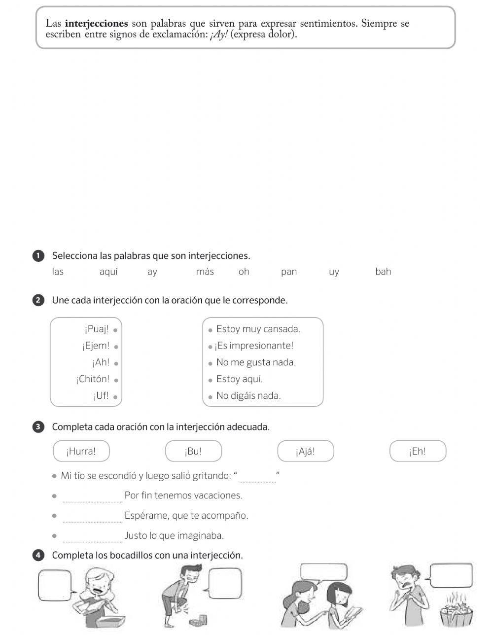 Interjecciones 4º EP