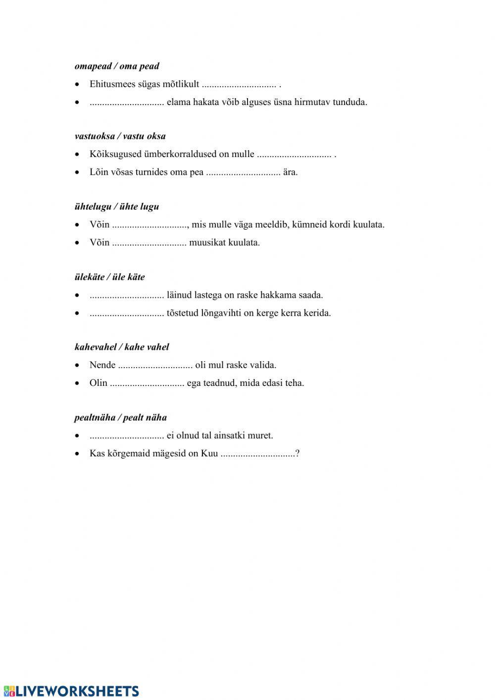 Määrsõnade kokku- ja lahkukirjutamine