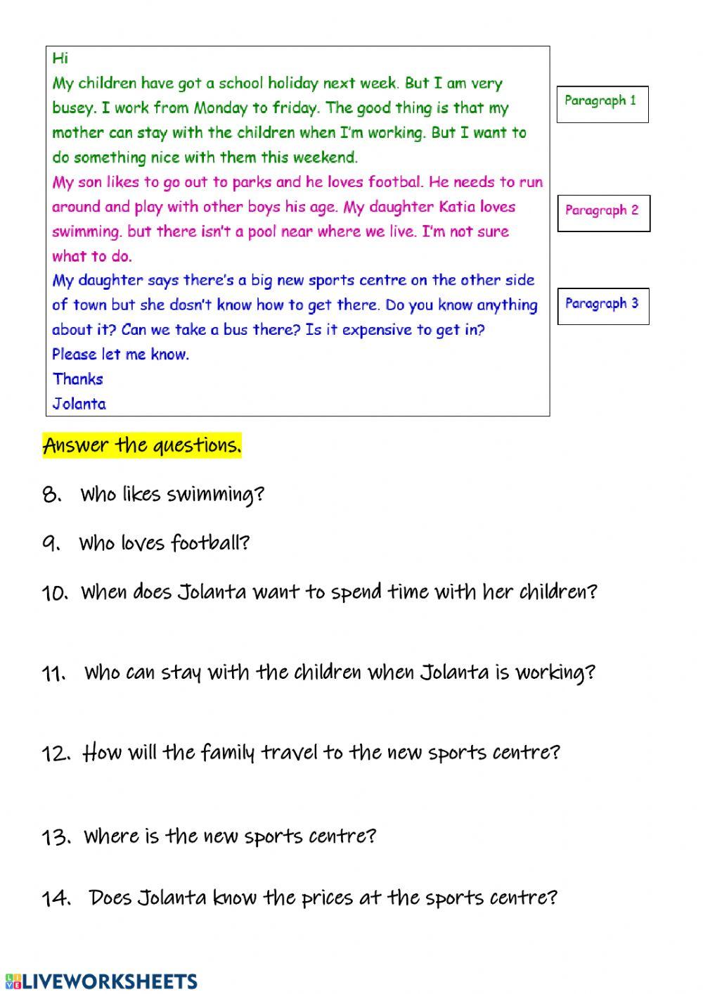 Jolanta - reading skills