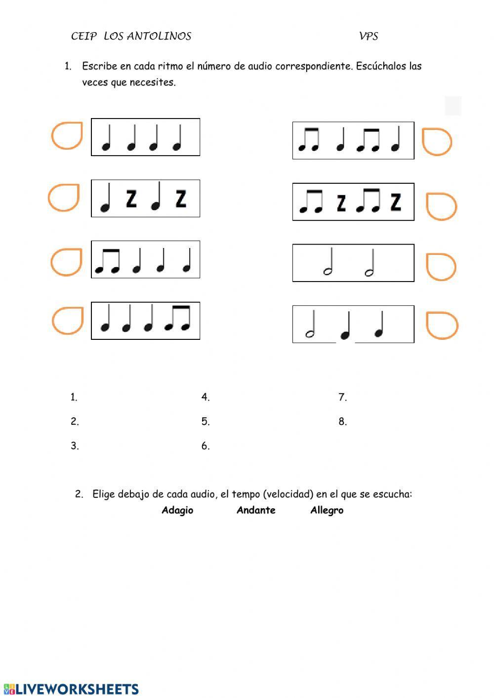 Dictado rítmico y tempo