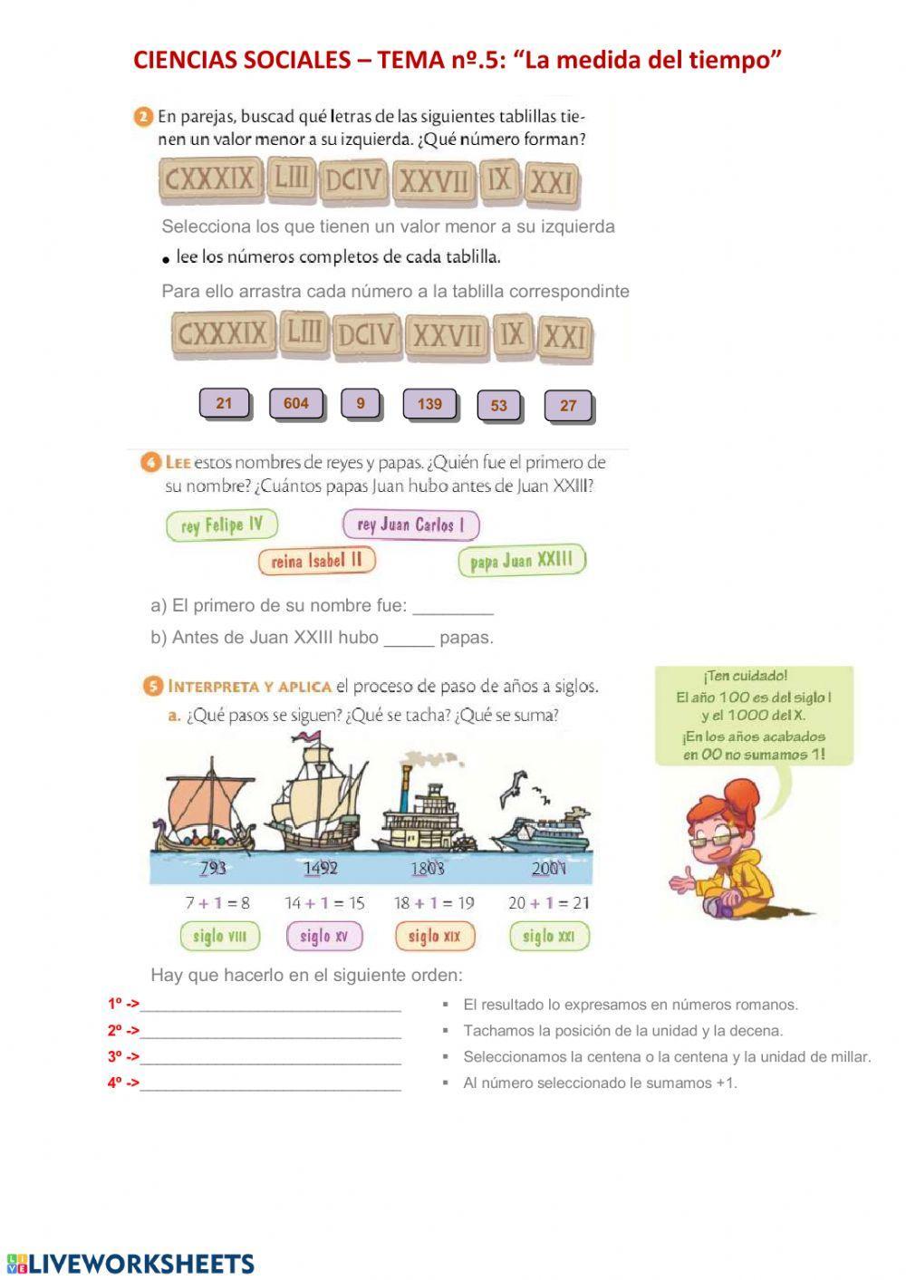 Sociales 3º Primaria - Aprendo a leer fechas